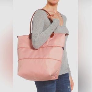 NWT Authentic Longchamp Le Pliage Expandable Tote in Pinky Pink